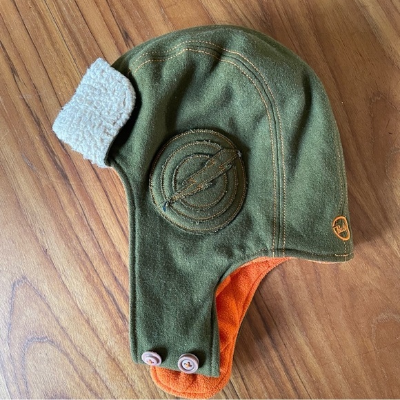 Bula Sherpa Trapper Hat Wool Aviator Winter Olive Green Orange Ear Flap - Picture 1 of 7